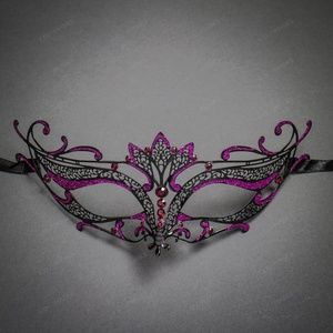 Black Pink Glitter Rhinestone Women Eye Mask